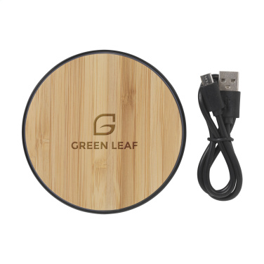 Logotrade promotional gift picture of: Bamboo 10W Wireless Charger wireless fast charger