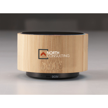 Logo trade advertising products image of: Wave Bamboo Wireless Speaker