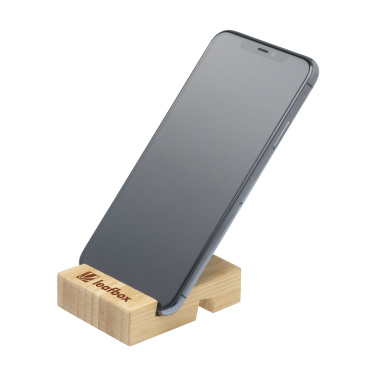 Logo trade promotional item photo of: Supporto Bamboo phone stand