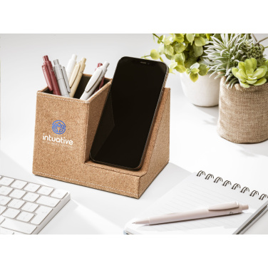 Logo trade corporate gifts image of: Ecork Pen Holder Wireless Charger