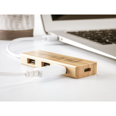 Logo trade promotional gift photo of: Bamboo USB Hub