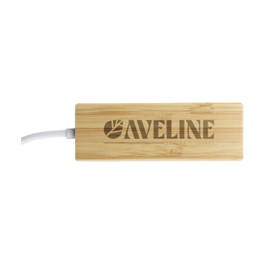 Logo trade promotional giveaways image of: Bamboo USB Hub