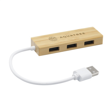 Logo trade advertising products picture of: Bamboo USB Hub