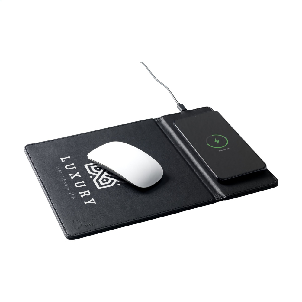 Logo trade advertising products image of: RCS Recycled Wireless Charging Mousepad