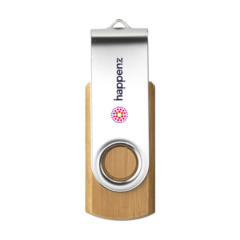 Logo trade promotional items image of: USB Twist Bamboo 8 GB