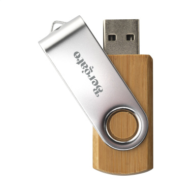 Logo trade promotional giveaways picture of: USB Twist Bamboo 8 GB