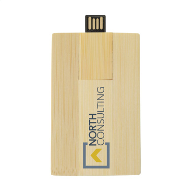 Logo trade advertising products picture of: CreditCard USB Bamboo 64 GB