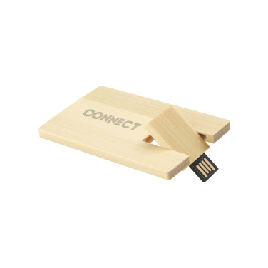 Logo trade promotional merchandise image of: CreditCard USB Bamboo 64 GB