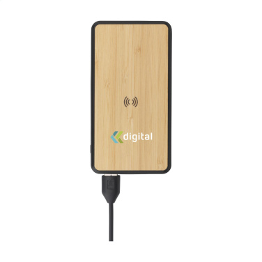 Logotrade promotional giveaways photo of: Boru Bamboo RCS Recycled ABS Powerbank Wireless Charger