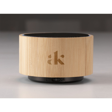 Logo trade promotional items image of: Wave Bamboo Wireless Speaker