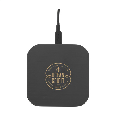 Logo trade corporate gift photo of: Bamboo Wireless Charger 15W