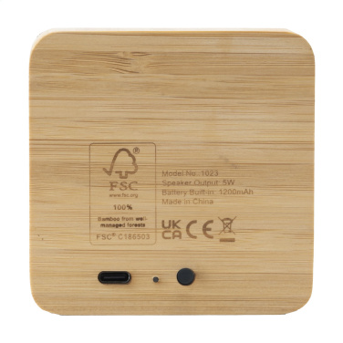 Logo trade promotional products picture of: Sonido 5W Bamboo wireless speaker