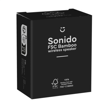 Logotrade promotional item image of: Sonido 5W Bamboo wireless speaker