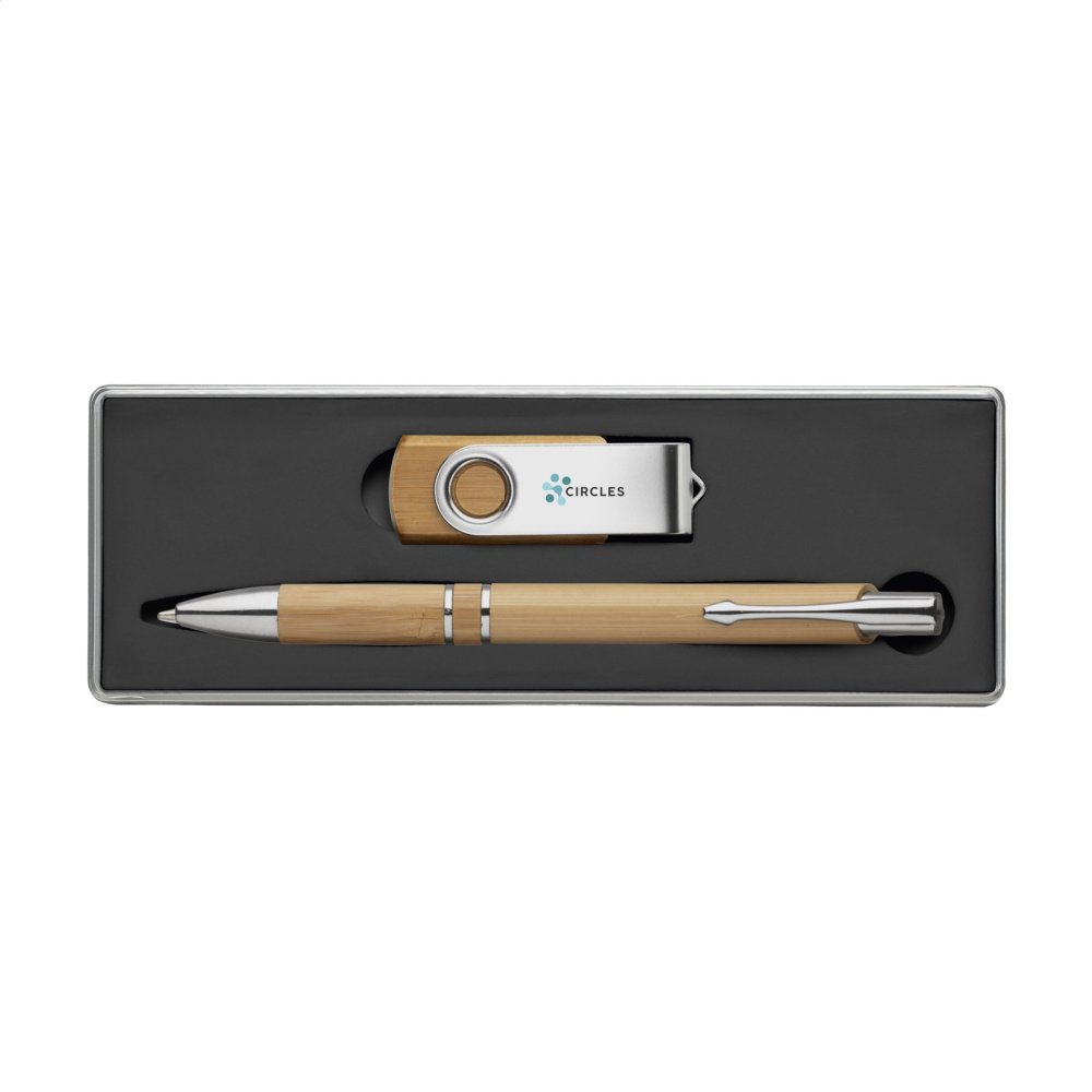 Logotrade promotional items photo of: Bamboo Connect Giftset 8 GB