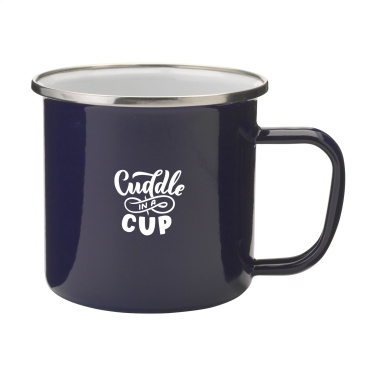 Logo trade promotional merchandise photo of: Retro Silver Enamel Mug 350 ml