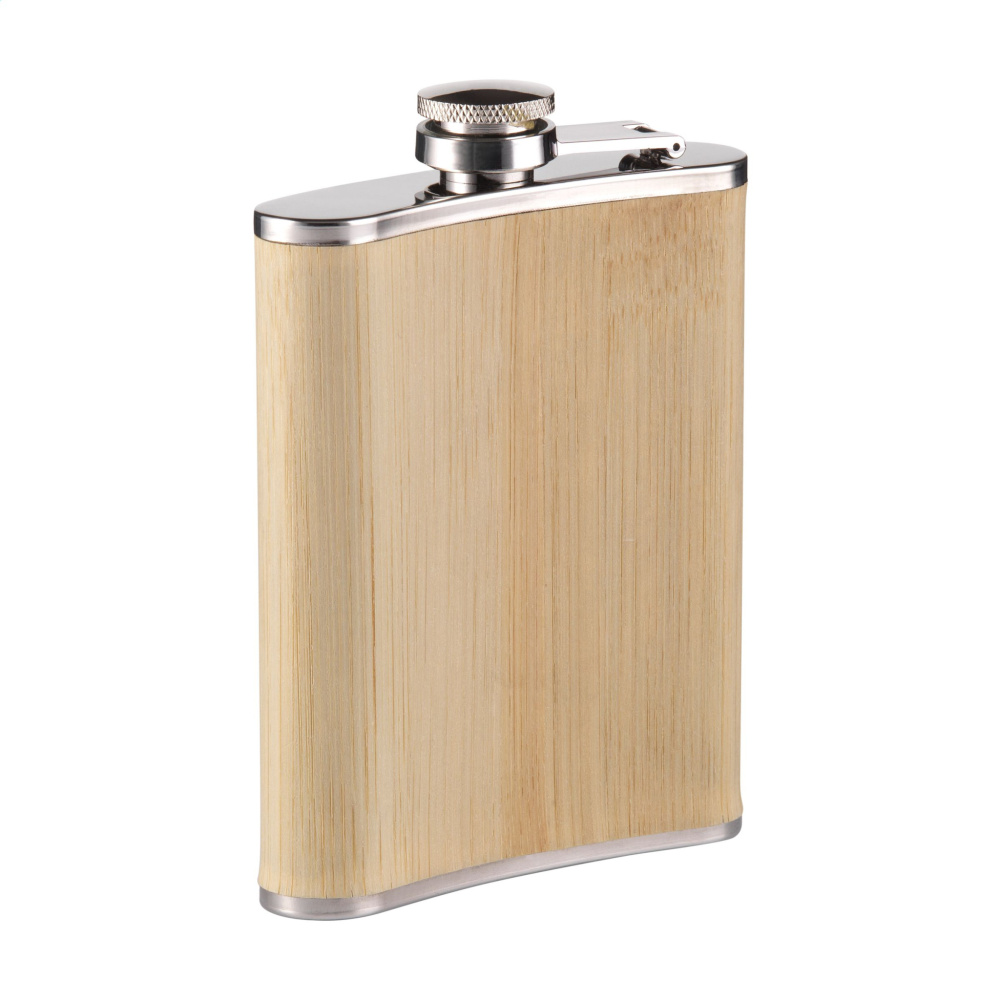 Logotrade corporate gift image of: Hipflask Bamboo 200 ml drinking bottle