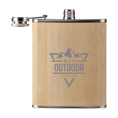 Logo trade promotional item photo of: Hipflask Bamboo 200 ml drinking bottle