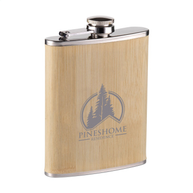 Logotrade business gift image of: Hipflask Bamboo 200 ml drinking bottle