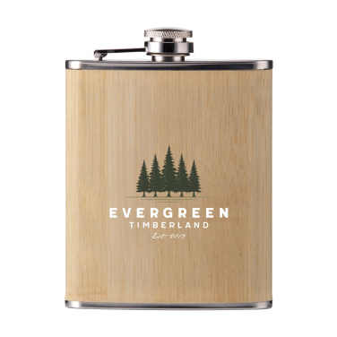 Logotrade promotional product picture of: Hipflask Bamboo 200 ml drinking bottle