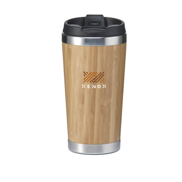 Logo trade business gift photo of: Tokyo 450 ml bamboo thermo cup