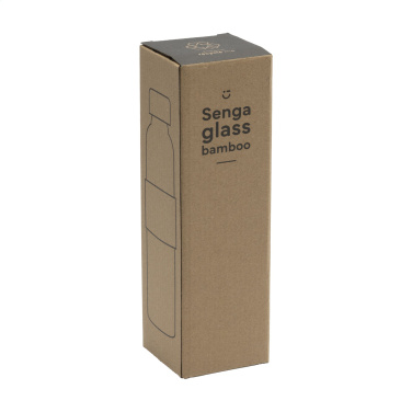 Logotrade corporate gift picture of: Senga Glass Bamboo 500 ml drinking bottle