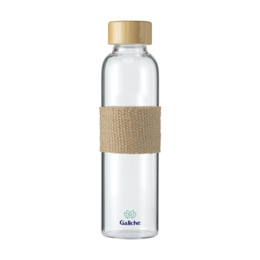 Logo trade promotional item photo of: Senga Glass Bamboo 500 ml drinking bottle