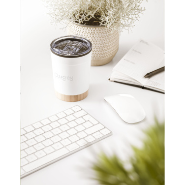 Logo trade promotional gifts picture of: Kobe Bamboo RCS Recycled Steel 350 ml coffee cup