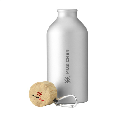 Logotrade advertising product picture of: AluBamboo GRS Recycled Alu 500 ml water bottle