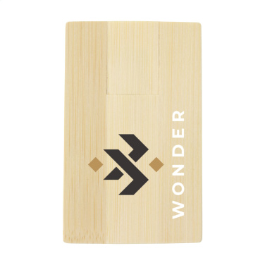 Logo trade corporate gifts picture of: CreditCard USB Bamboo 8 GB