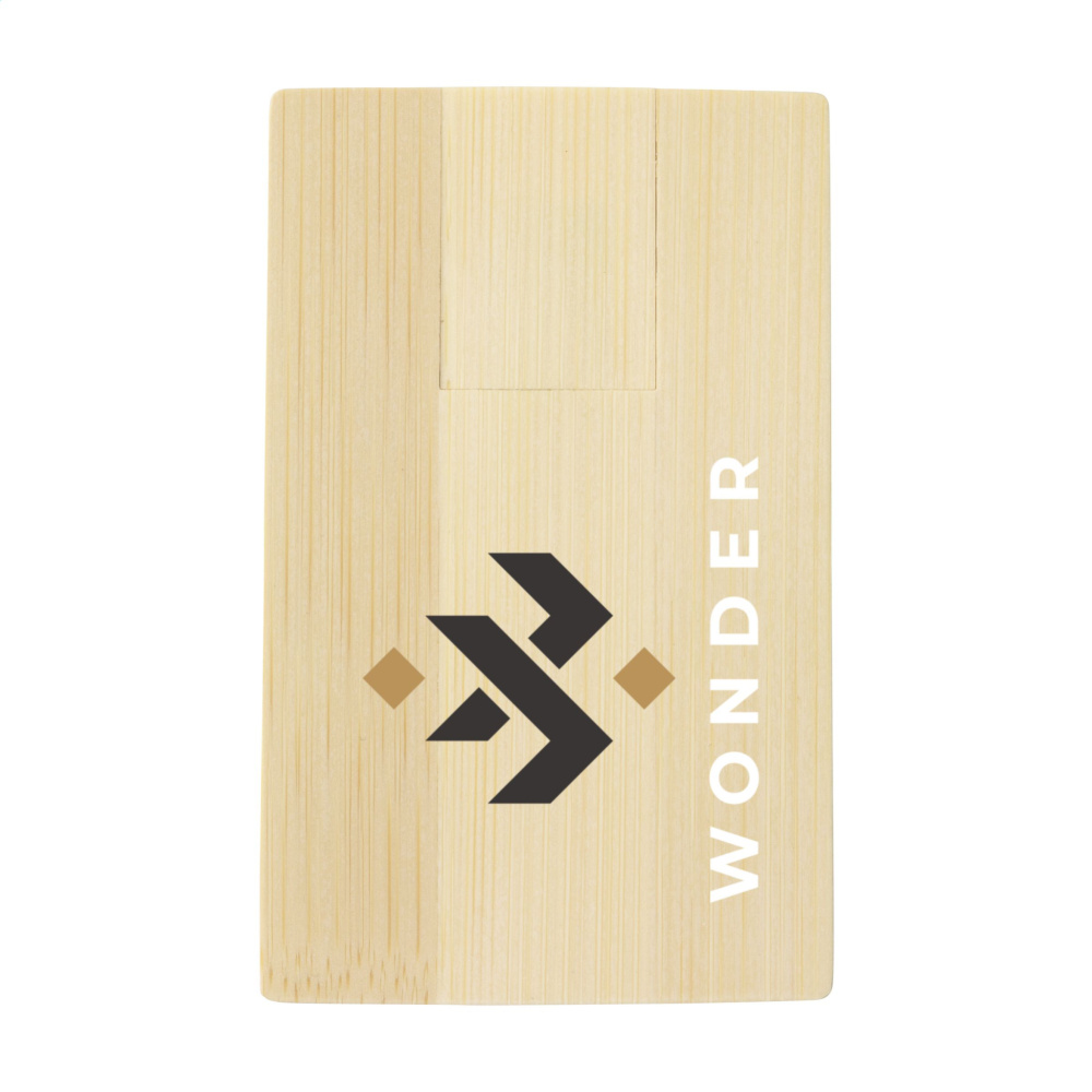 Logo trade promotional giveaways image of: CreditCard USB Bamboo 32 GB