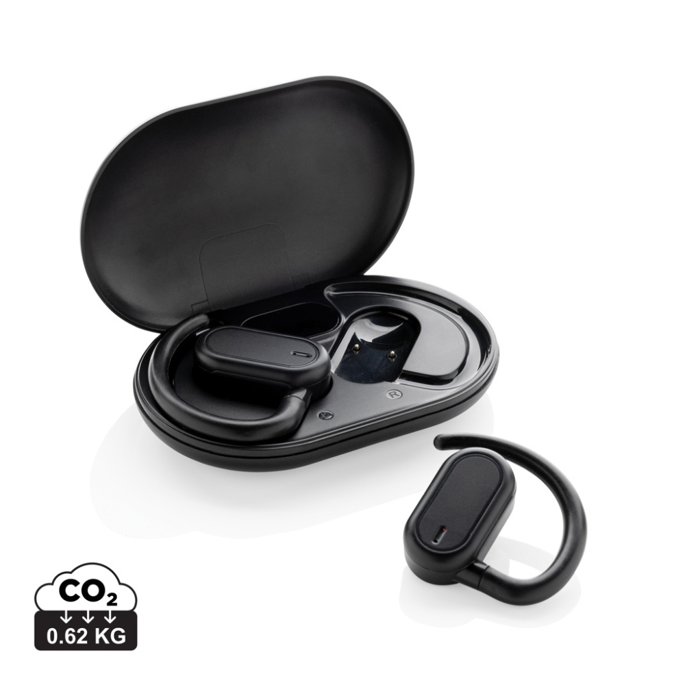 Logo trade promotional giveaways picture of: Fitsound RCS recycled plastic open ear TWS earbuds