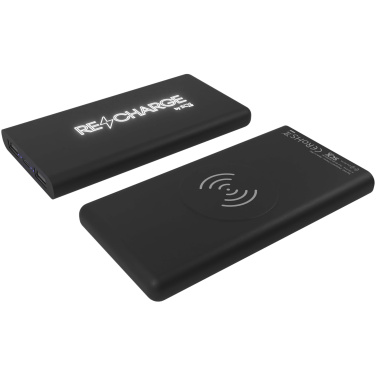 Logo trade promotional gift photo of: SCX.design P40 10.000 mAh light-up wireless rubber power bank