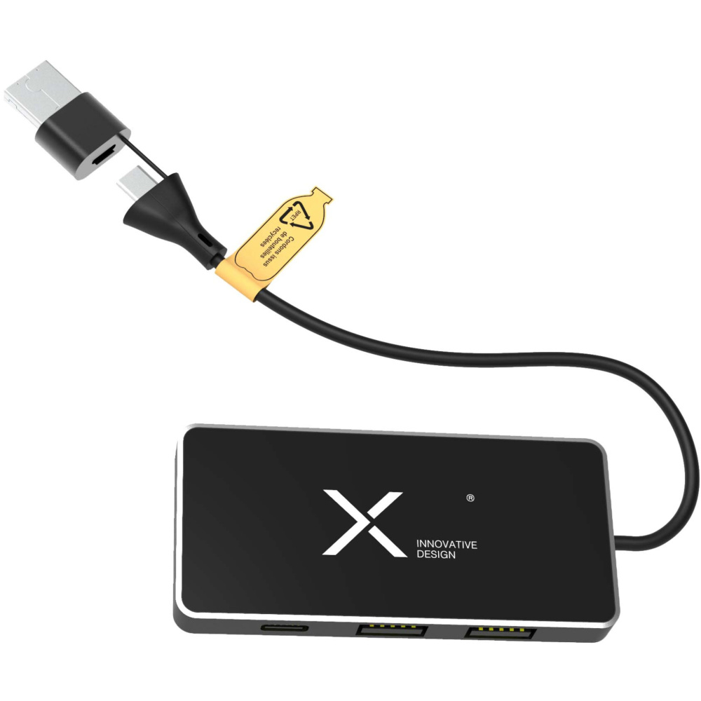 Logotrade corporate gift picture of: SCX.design H20 8-in-1 USB hub with dual input and 6-ports