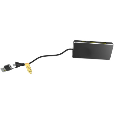 Logo trade corporate gifts image of: SCX.design H20 8-in-1 USB hub with dual input and 6-ports