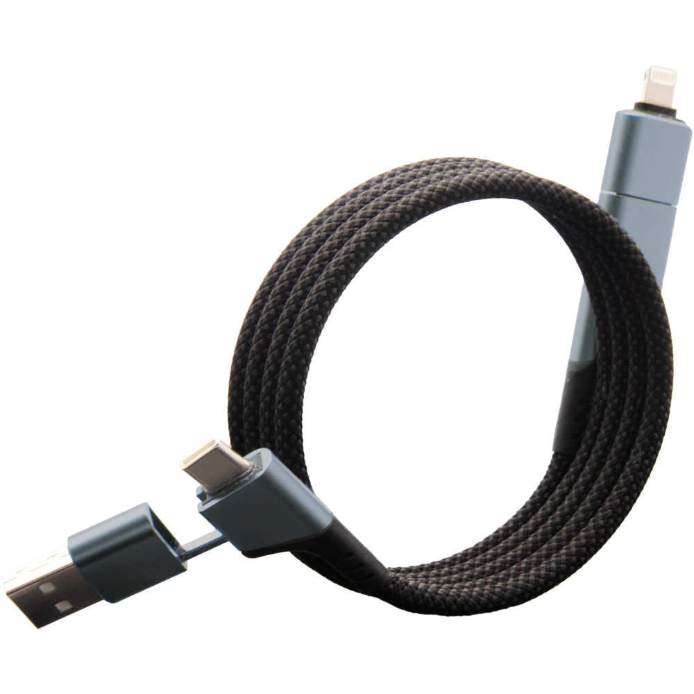 Logo trade promotional giveaways image of: SCX.design C52 100W 4-in-1 rPET magnetic ultra fast charging cable 