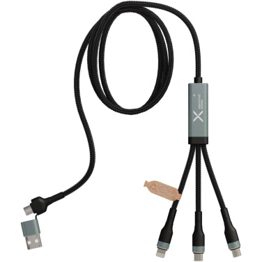 Logo trade promotional merchandise image of: SCX.design C53 100W 5-in-1 rPET ultra fast charging cable