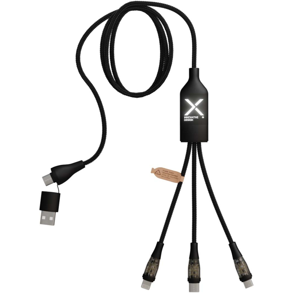 Logotrade advertising products photo of: SCX.design C50 5-in-1 fast charging 100W/5A cable with digital display