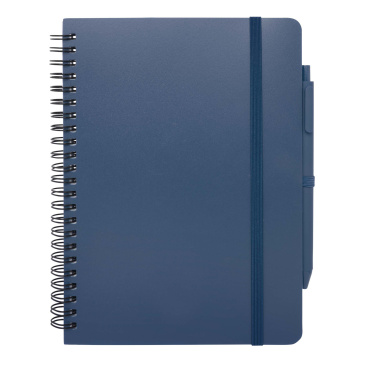 Logo trade promotional merchandise picture of: Thalaasa A5 ocean-bound hard cover notebook with ballpoint pen (black ink)