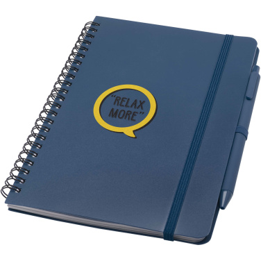 Logo trade promotional items picture of: Thalaasa A5 ocean-bound hard cover notebook with ballpoint pen (black ink)