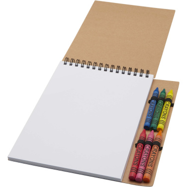 Logotrade corporate gift picture of: Doodle A5 spiral soft cover notebook and crayon set