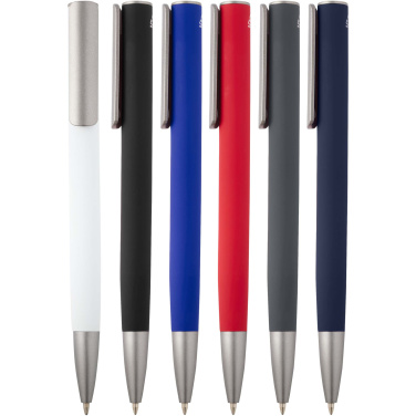 Logo trade advertising product photo of: Ziggur aluminium ballpoint pen (blue ink)