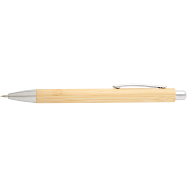 Logo trade promotional product photo of: Oblys bamboo ballpoint pen and mechanical pencil set (black ink)