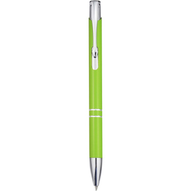 Logo trade promotional merchandise picture of: Moneta recycled aluminium ballpoint pen (blue ink)