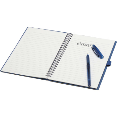 Logo trade promotional item photo of: Slate reusable soft cover notebook and pen set (black ink)