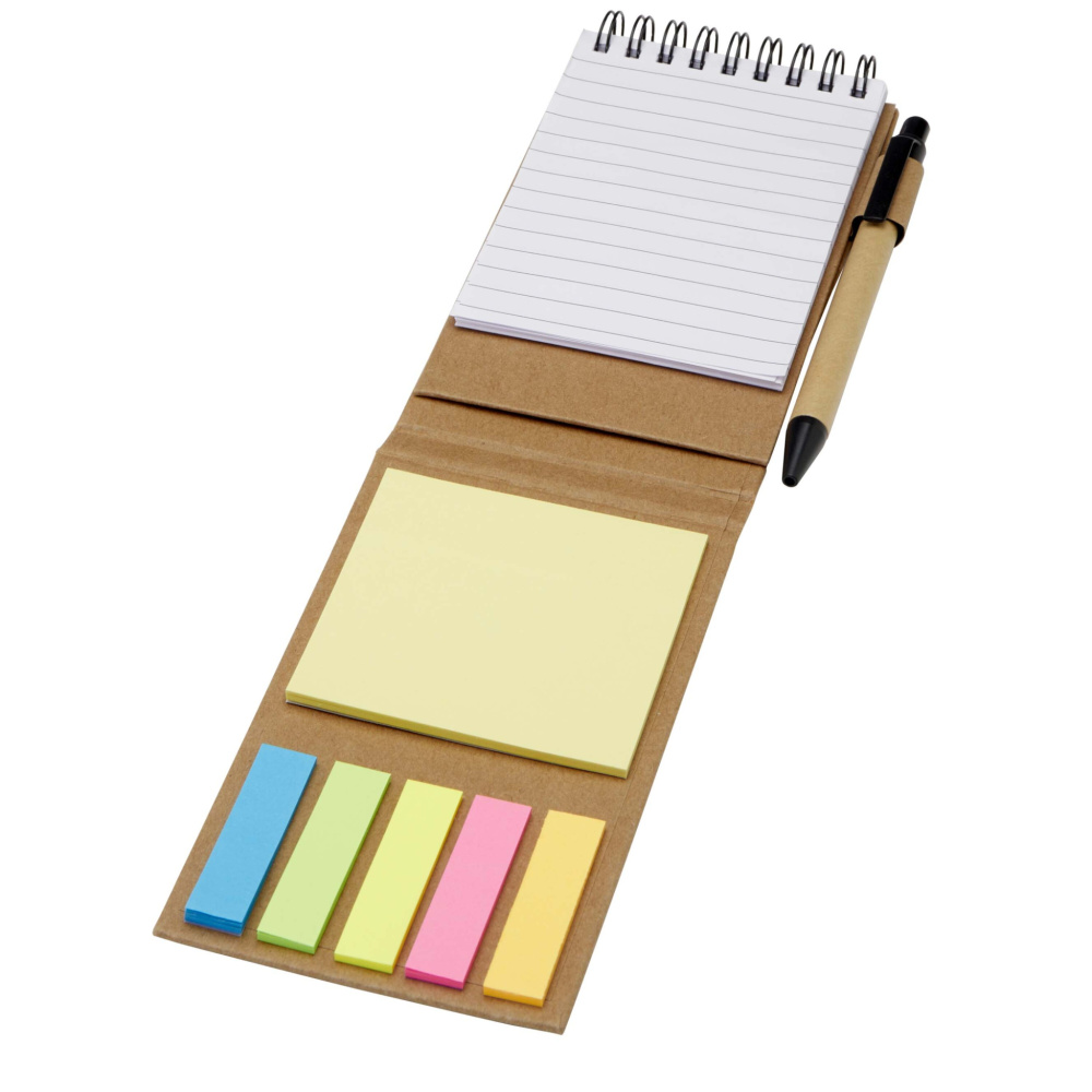 Logo trade promotional items picture of: Flipper sticky notepad with ballpoint pen (black ink)