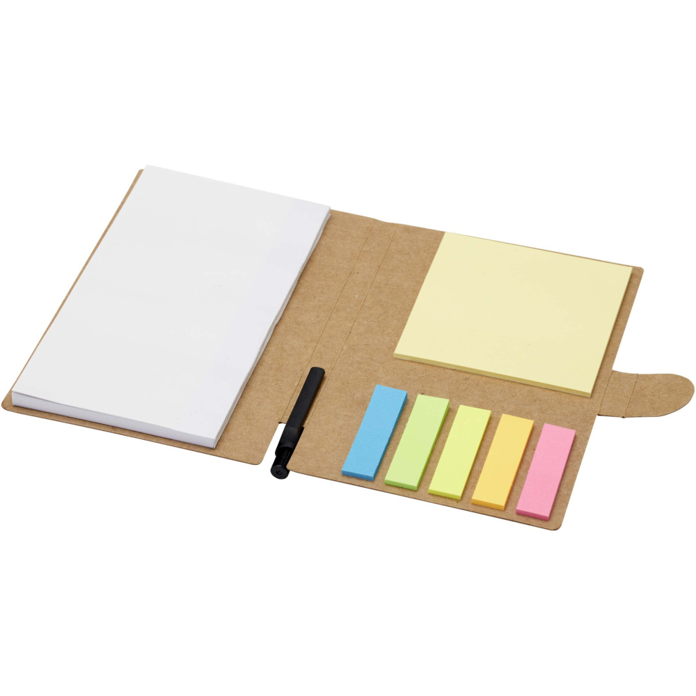 Logo trade corporate gifts image of: Swift sticky notes booklet with ballpoint pen (black ink)