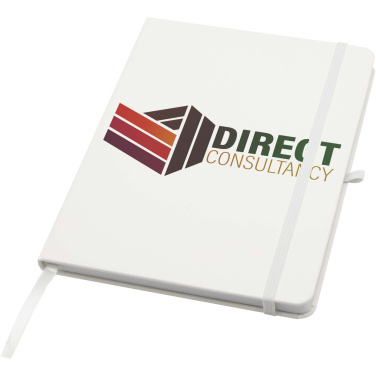 Logo trade promotional giveaways picture of: Teak A5 recycled hard cover notebook with lined pages