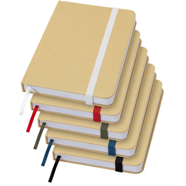 Logo trade promotional merchandise picture of: Reed A6 recycled hard cover notebook with plain pages