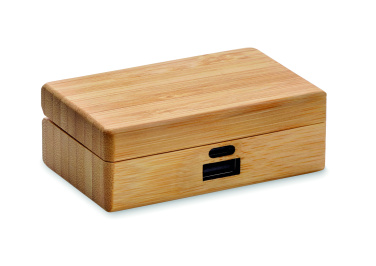 Logo trade promotional merchandise photo of: TWS earbuds in bamboo case