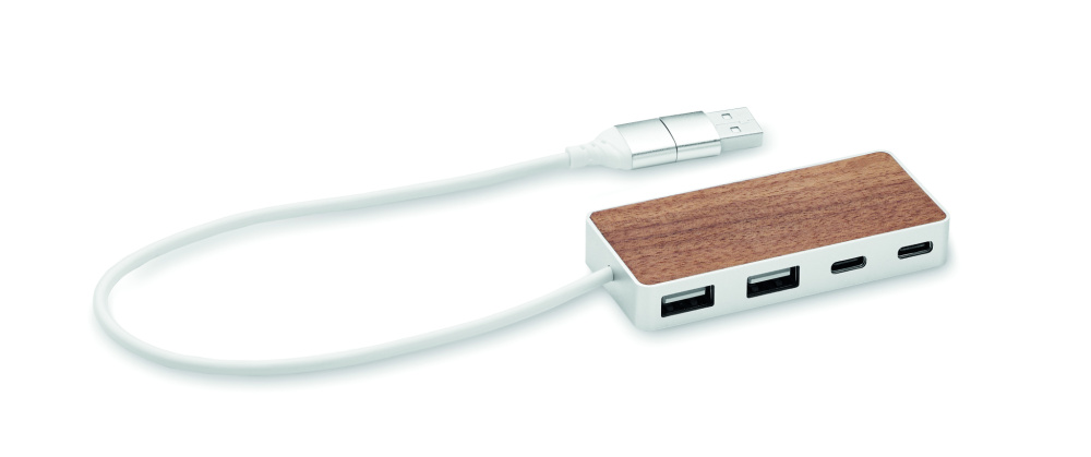 Logo trade promotional items picture of: USB hub 4 ports 27,5 cm